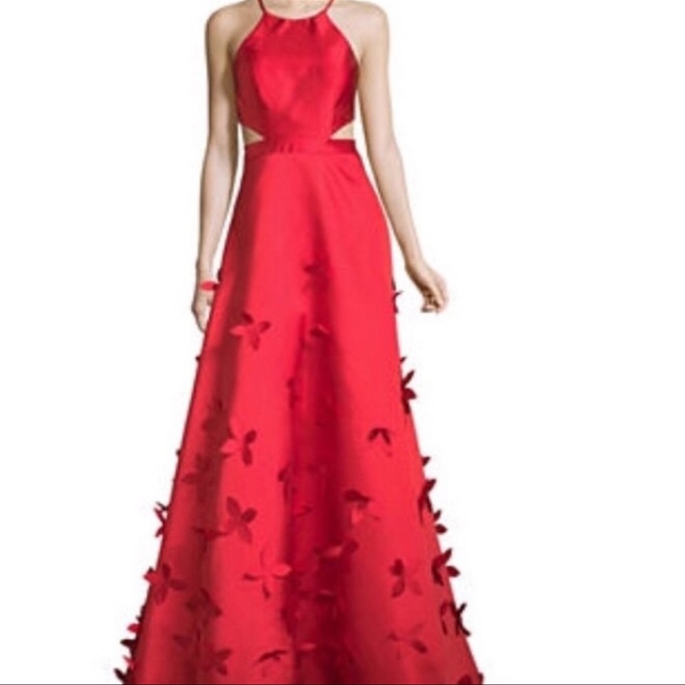 NWT B. Smart Red Satin Maxi Dress Size 0 - Picture 2 of 15